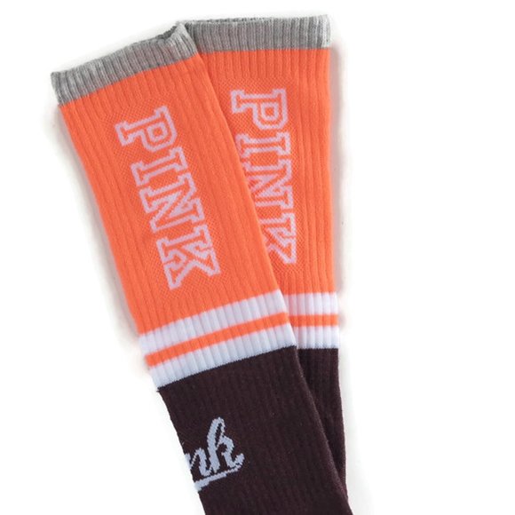 Victoria's Secret PINK Knee High Knee Orange Maroon NWOT OS Rare Find - Picture 4 of 5